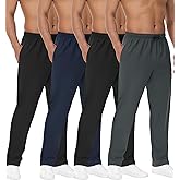 Kinglaman 4 Pack Mens Athletic Sweatpants Gym Workout Joggers Pants Running Jogging Pants for Men