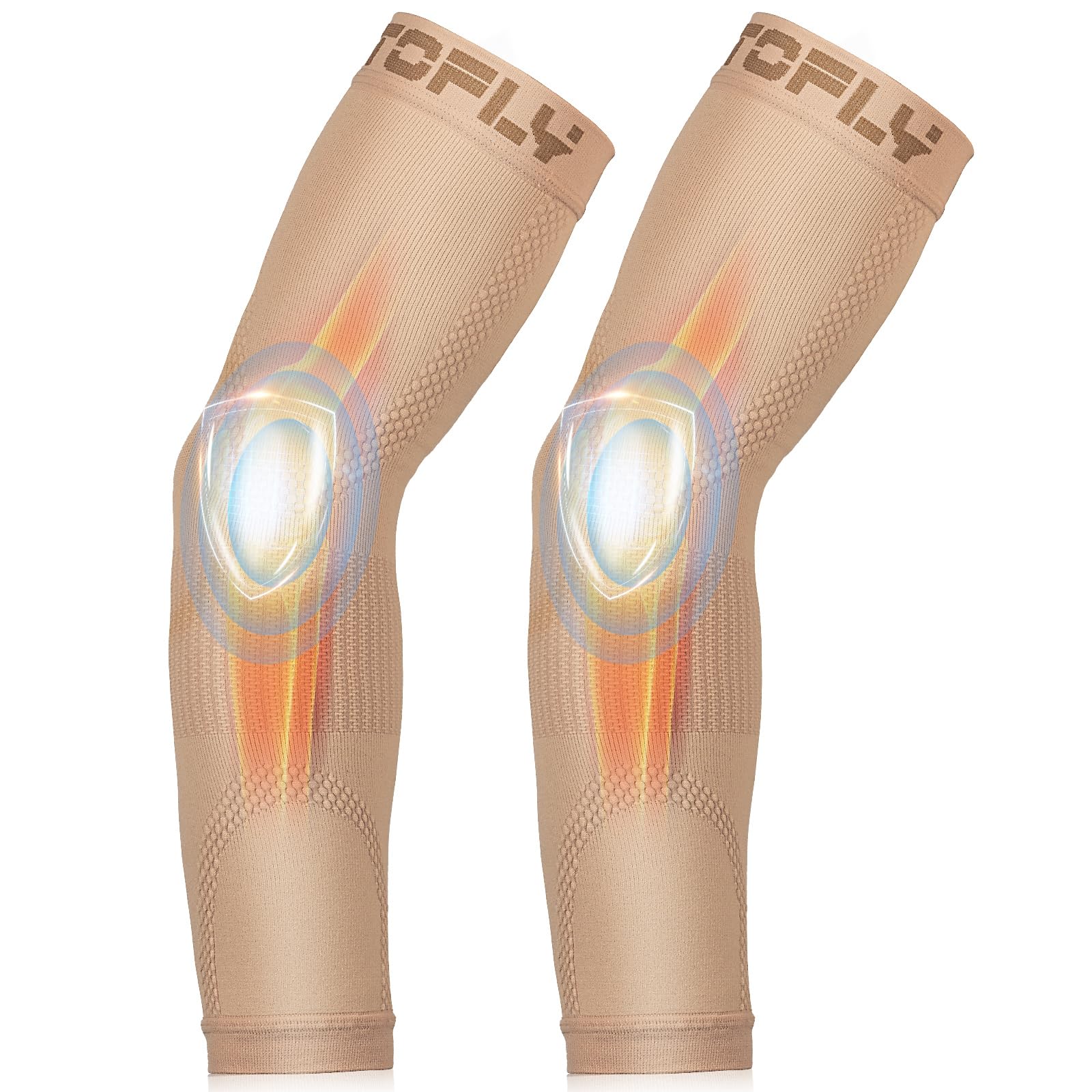 Compression Arm Sleeve, 1 Pair for Unisex, 20-30mmHg Graduated Compression Elbow Sleeve for Recovery, Relieves Pain, Supports Muscles & Joints, Tennis Elbow & Golfers Brace, Edema, Swelling, Beige M