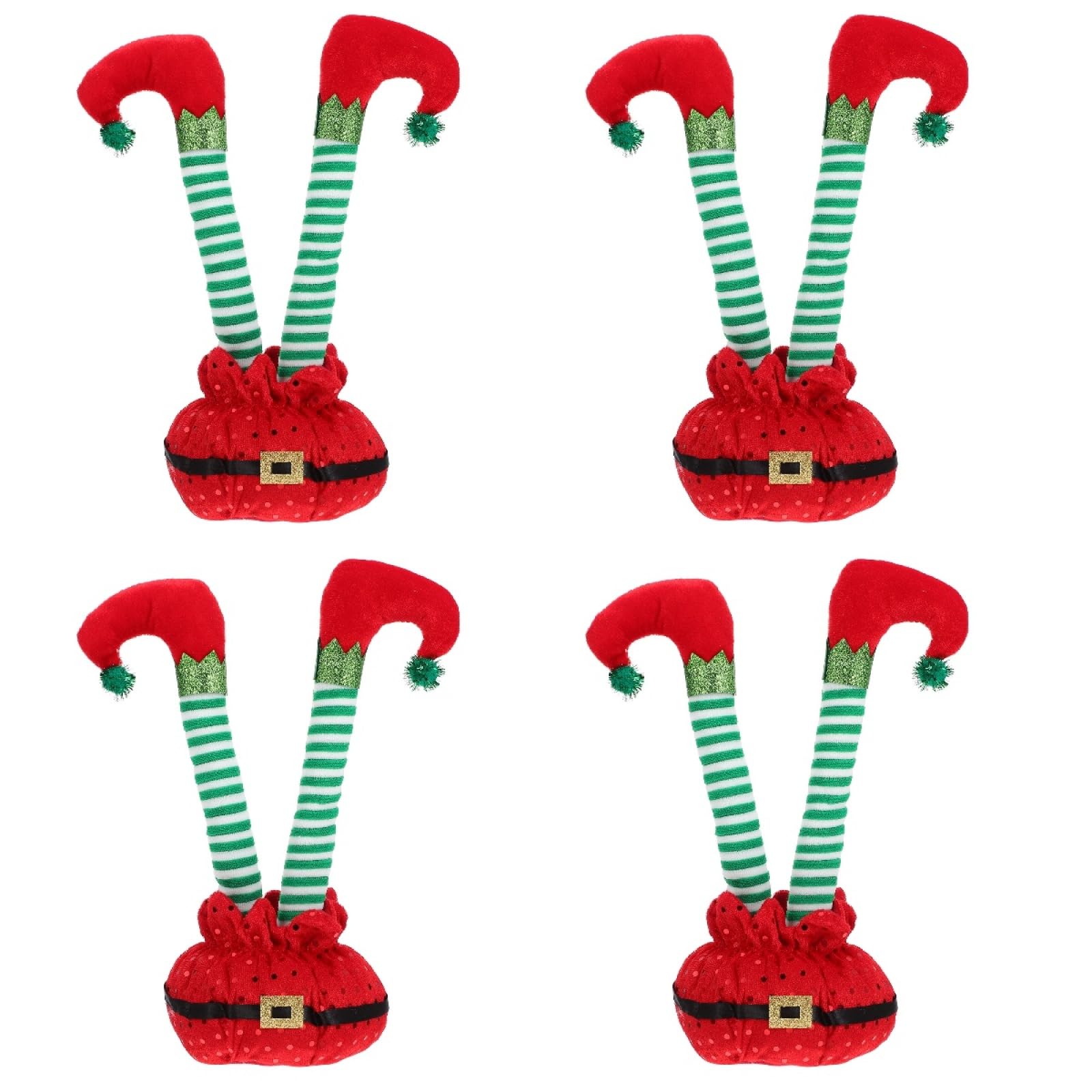Abaodam 4pcs Christmas Legs Dining Table Centerpieces Desk Top Decor Christmas Decor Xmas Leg Adornment Polyester Fabric, Pp Red Statue