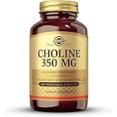 Solgar Choline 350 mg, 100 Vegetable Capsules - Supports Healthy Brain & Cellular Function - Vegan, Gluten Free, Dairy Free, Kosher - 100 Servings