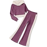 Voxikidio Girls Clothes 2Pcs Long Sleeve Hoodie Pullover Sweatshirt & Pant Girl Fall Winter Outfits Set Size 7-14