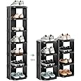 Kitstorack Vertical Shoe Rack: 8 Tiers Stackable Shoe Rack for Closet DIY Free Standing Shoe Organizer Small Shoe Shelf for Small Spaces and Narrow Spaces Plastic