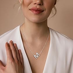 Ursteel Silver Initial A Necklace for Women