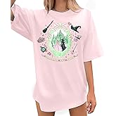 Oversized Witch Shirts Women Changed for Good Shirt Princess Bow T-Shirt Musical Movie Shirt Magical Kingdom Tops