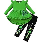 Noubeau Toddler Baby Girl 4th of July Clothes Ruffle Sleeve Boho Shirt Dress Star Stripes Pant Set 3Pcs Summer Outfits