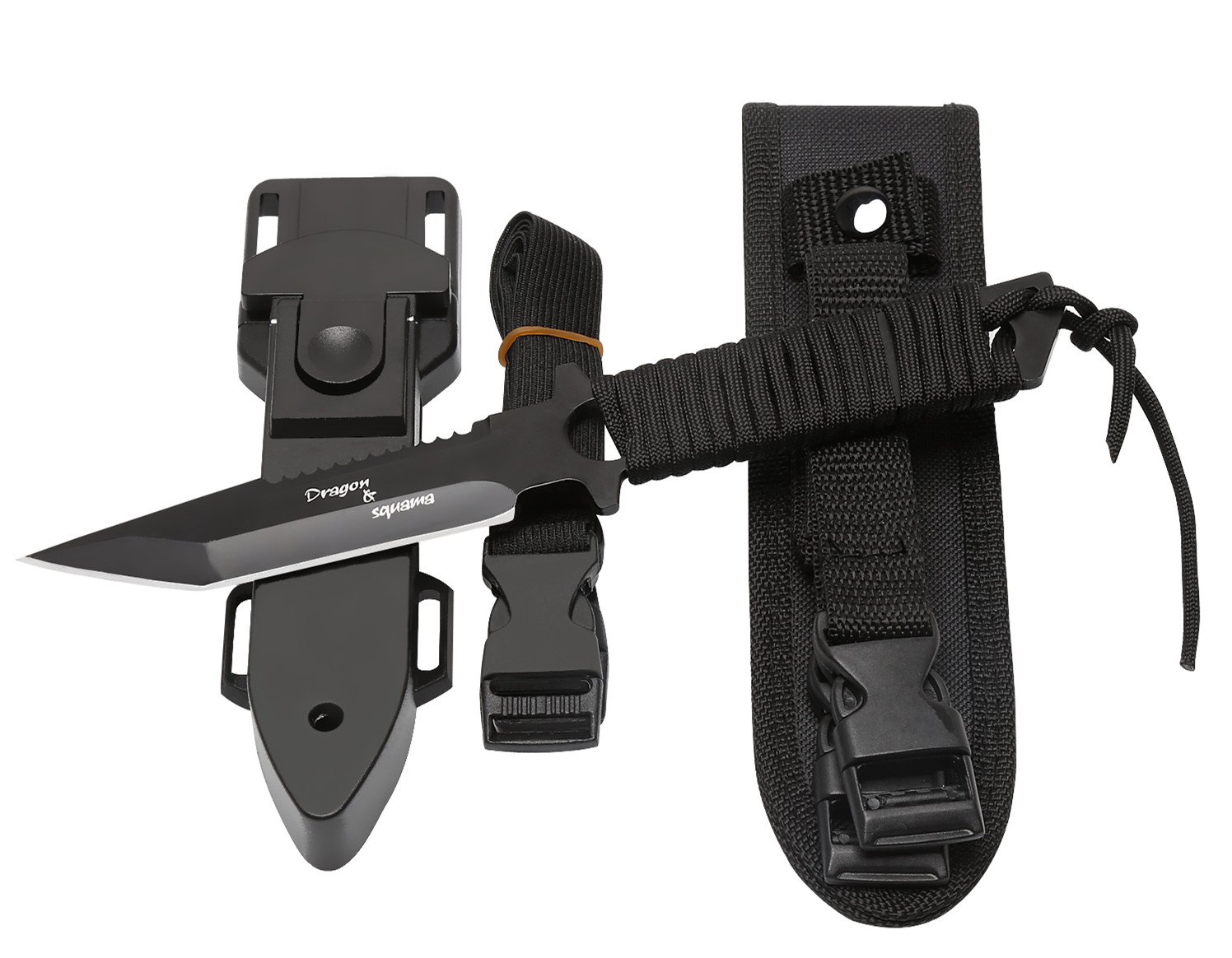 Dragon Squama Dive Knife Tactical,Hunting,Survival Black Scuba Diving