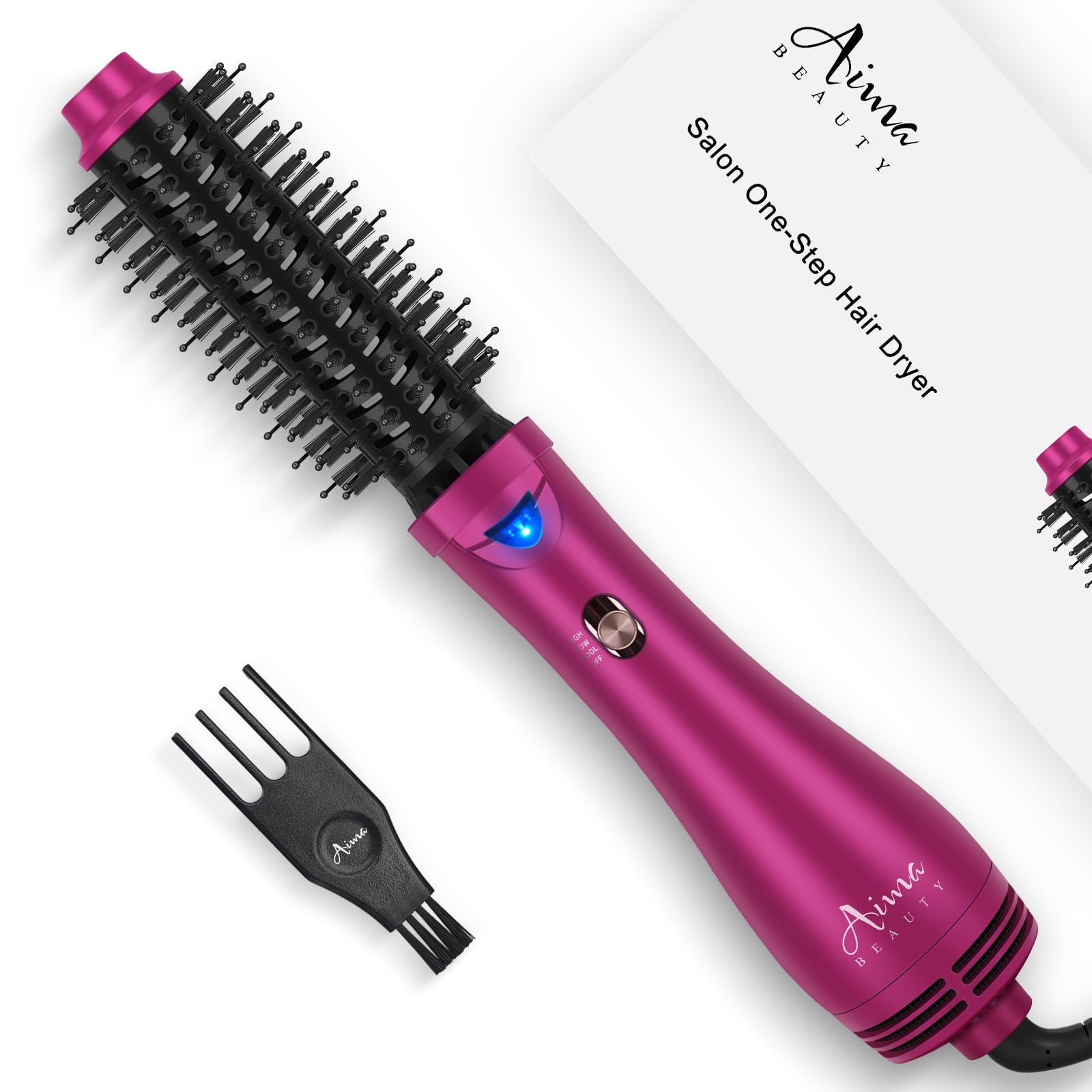 Photo 1 of Aima Beauty One Step Hair Dryer & Volumizing Hot Air Brush, Ceramic Straightener Brush, Curler & Hot Comb 4 in 1 Salon Ionic Hair Brush, Rose Pink