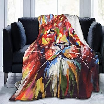 Gsdgsdg Color Lion Fleece Decke Throw Lightweight Decke Super Soft Gemutlich Bed Warm Decke For Wohnzimmer Schlafzimmer Die Ganze Saison 60 X50 Amazon De Kuche Haushalt