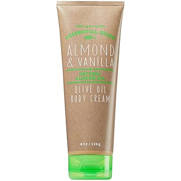 Bath And Body Works Almond Vanilla Body Cream 8 Ounce Tan And Green Tube