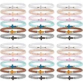 PineHaven WWJD Jesus Cross Bracelets Bulk,Christian Beaded Cross Bracelets for Women Men,Colorful Jesus Prayer Beaded Bracelet