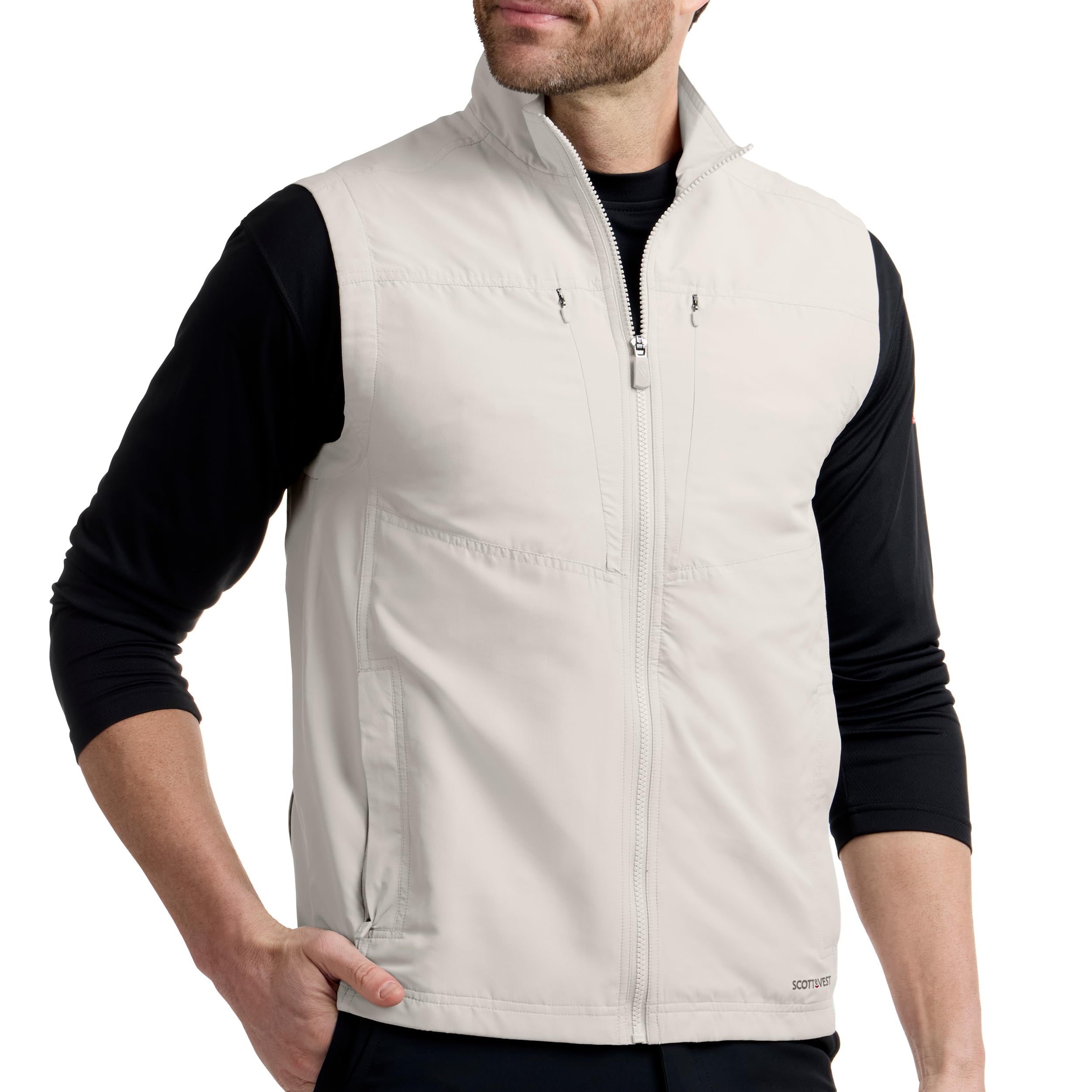 Photo 1 of SCOTTeVEST LightEST Vest for Men - 16 Hidden Pockets - Lightweight Water Repellent for Travel & More (Stone, XX-Large)