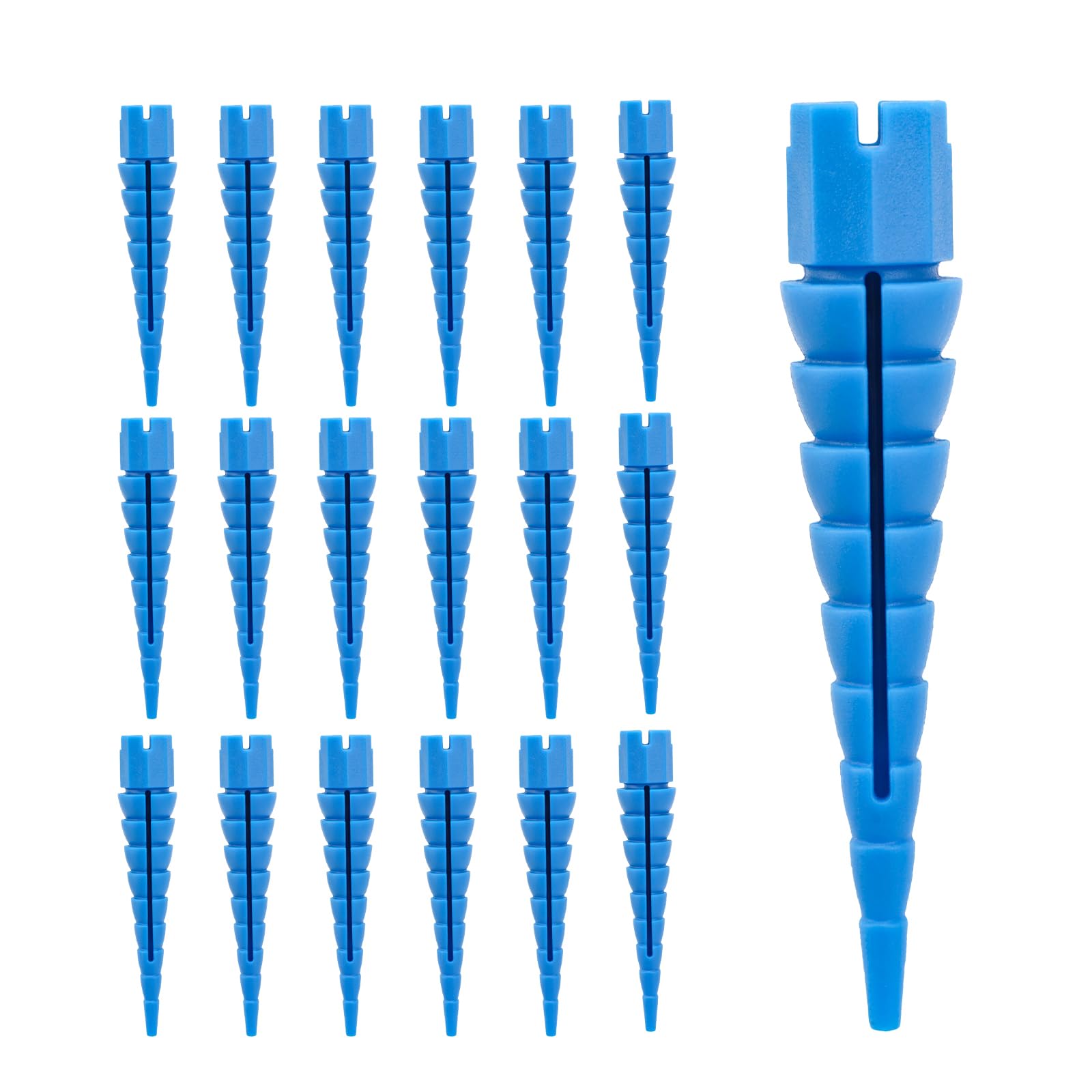 18pcs Wood Anchors, Plastic Dry Wall Screw Hole Filler Stripped Fixing Screw Hole Repair Kit Door Anchors Plug for Screws for #2 to #16 Hinge Hole Repair Kits, Hollow Door Fixings (Blue)