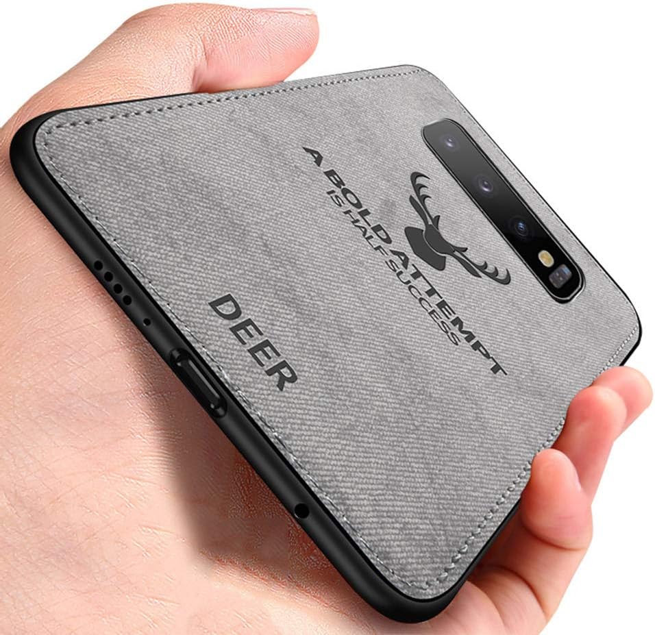 ShenFang Light Slim Deer Head Pattern Non-Slip Shockproof Soft TPU Bumper Hard PC & Cloth Back Hybrid Protection Case…
