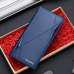 VANNANBA Checkbook Cover Long Slim Wallet for Men