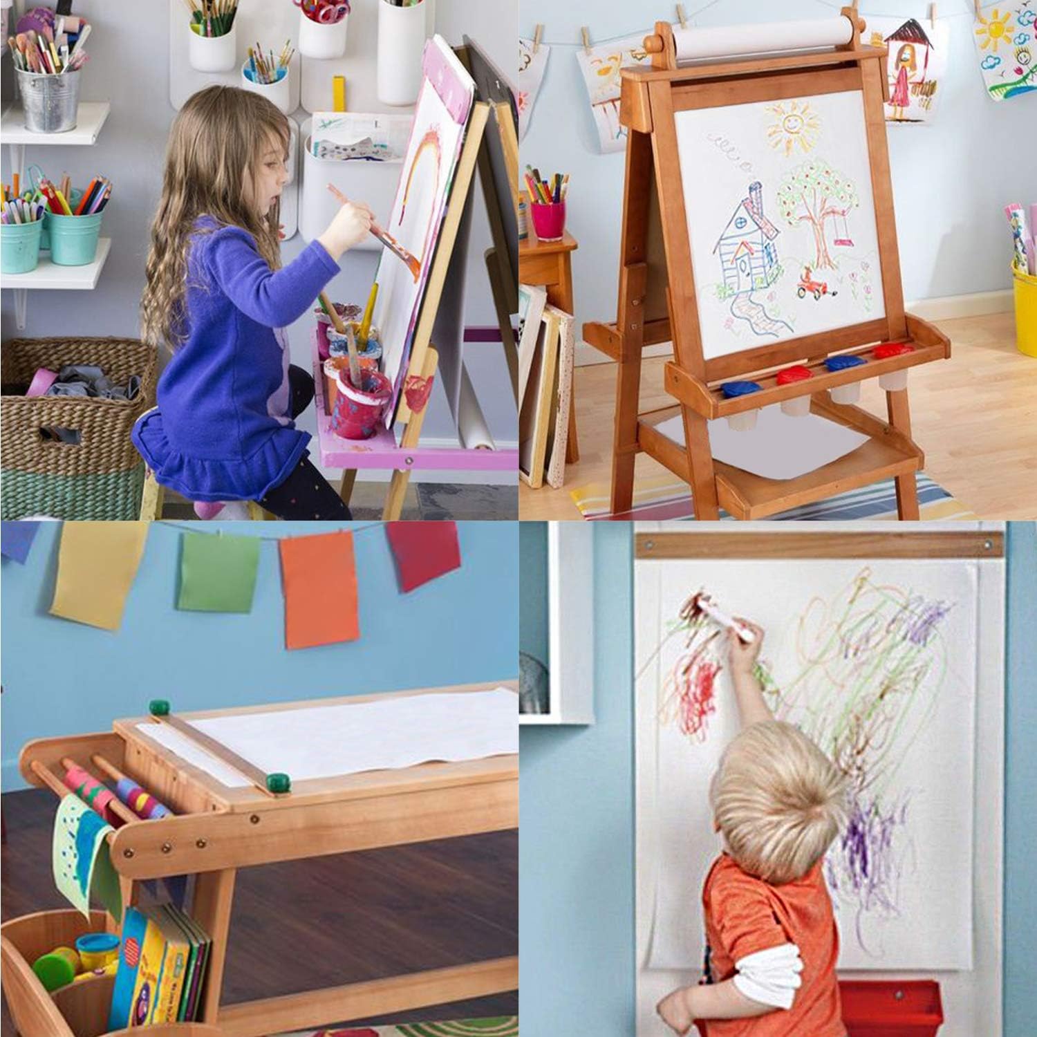 RUSPEPA Tabletop Easel Paper Roll Painting Paper Roll Fits Kids 15" - 18" inch Wide Easels and Dispenser for Craft, 15Inch x100Feet