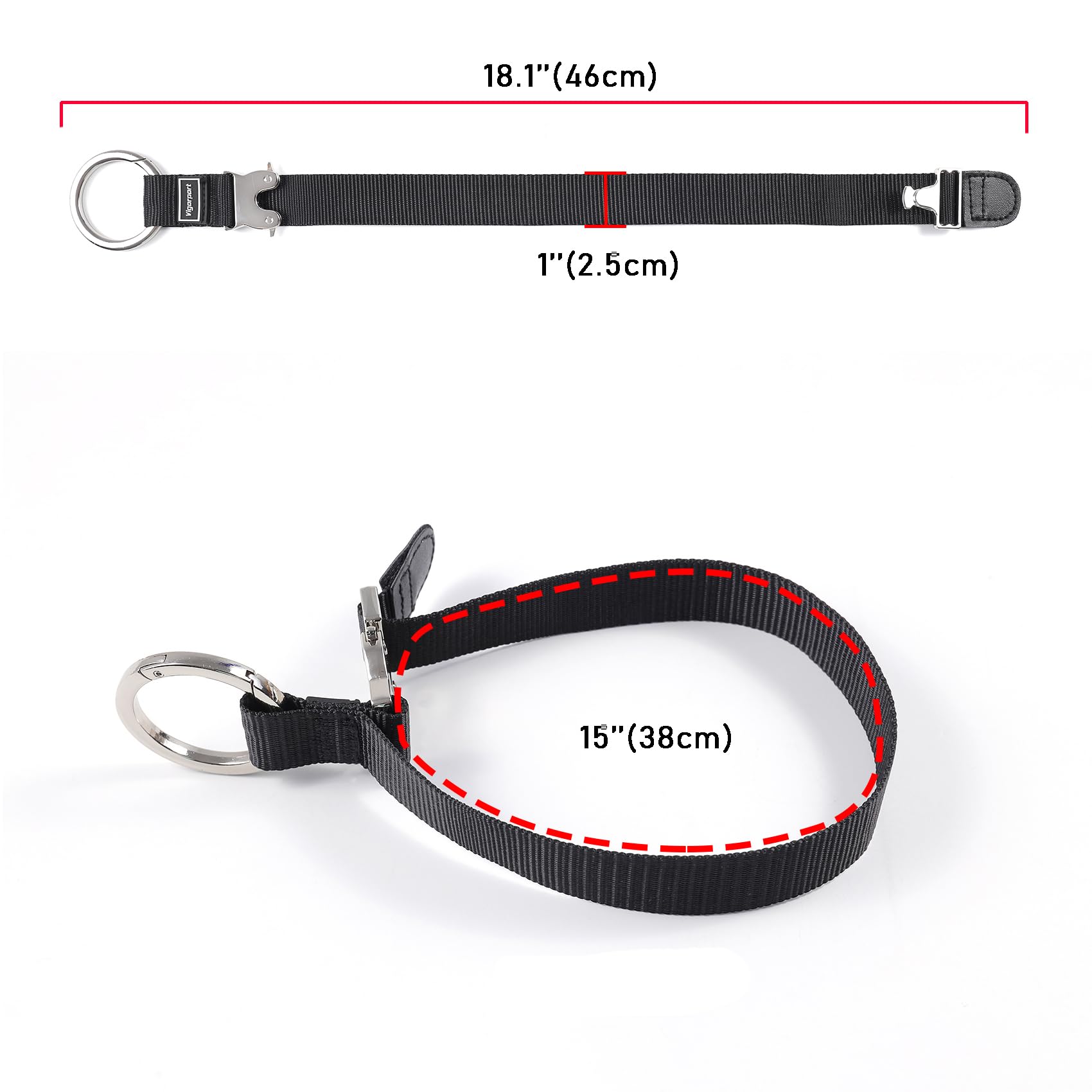 Vigorport Vigorport Add A Bag Luggage Straps, Jacket Gripper Strap for Travel Backpack, Baggage Suitcase Belt Travel Accessories with Metal Buckle for Carry on Bag (1, Normal Black)