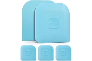 Pan Scrapers, CLUEAPOP Pot Scraper, Durable Plastic Dish Scraper Nonstick Cooking Pan Scraper Tools for Cast Iron Cookware, Dishes, Pans - Pack of 5