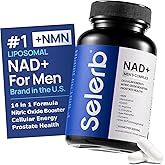 Liposomal NAD Supplement for Men – NMN Supplement Nitric Oxide Prostate Health Supplements with Resveratrol, CoQ10, L Citrulline and Lycopene for Anti-Aging & Cellular Energy Support 60 Capsules