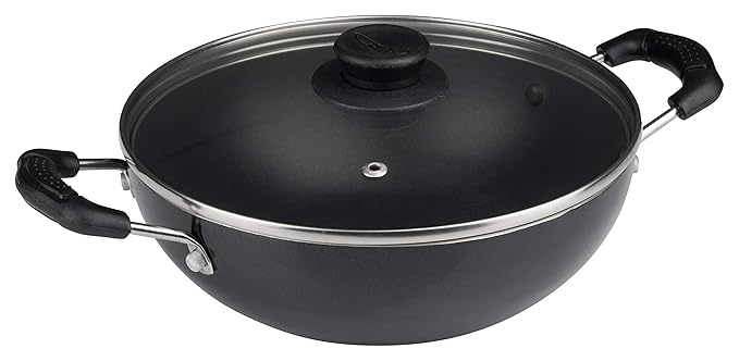 Cresta Aluminium Flat Base Kadai (24cm, Gas Stove Compatible)