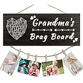 Yunfan for Grandma Grandma's Brag Board from Granddaughter Grandson Grandkids Picture Frame Photo Holder Birthday Christmas Thanksgiving Valentines Gifts