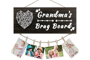 Yunfan for Grandma Grandma's Brag Board from Granddaughter Grandson Grandkids Picture Frame Photo Holder Birthday Christmas Thanksgiving Valentines Gifts