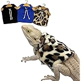 Lizard Clothes Bearded Dragon Hoodie Sweater Jacket Small Pet Costume Flannel Apparel for Reptiles Party Cosplay Props Chameleon Outfit Reptile Clothing Accessories（Leopard）