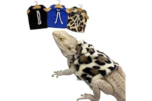 HOKABLE Lizard Clothes Bearded Dragon Hoodie Sweater Jacket Small Pet Costume Flannel Apparel for Reptiles Party Cosplay Props Chameleon Outfit Reptile Clothing Accessories