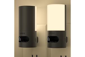 Lyridz Plug-in LED Rotatable Night Light with Motion Sensor, Dimmable Backlit Nightlight with 1-150lm Adjustable Brightness for Bathroom, Bedroom, Hallway, Stairs, 2 Pack