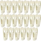 Litoexpe 20 Pcs Beige Velvet Hangers Clips, Pants Hangers Velvet Clips, Strong Finger Flocked Clips for Thin Felt Hangers