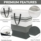 TIMEYARD Large 75L Laundry Hamper 2-Pack Tall Collapsible Grey view 2