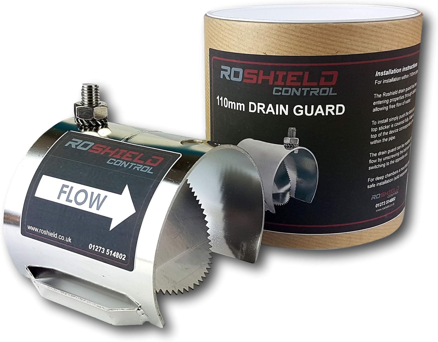Roshield Rat Drain Guard | Stop Rats within Drainage & Properties | Rodent Flap Control & Prevention Proofing (Stainless Steel 4"/110mm)