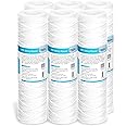 Membrane Solutions 50 Micron 10"x2.5" String Wound Whole House Water Filter Replacement Cartridge Universal Sediment Filters for Well Water - 6 Pack