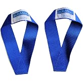 IronMind Sew-Easy Lifting Straps, Blue, Pair | Closed-loop nylon lifting straps for quick setup and a secure grip
