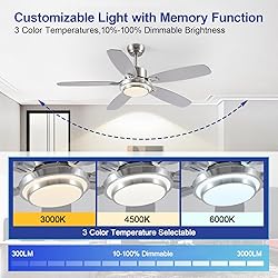 Hounberi 50inch Brushed Nickel Ceiling Fan with