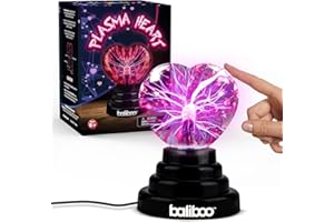 BALIBOO 4" Heart Shaped Plasma Light – Touch Activated Lightning Lamp, USB & Battery Powered Plasma Globe Lamp, Interactive Science Static Electricity Ball, Christmas Stocking Stuffers for Teens, Kids
