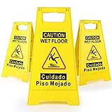 WOUSEDO 3-Pack Caution Wet Floor