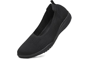 LEDINEY Women's Flats Slip On Go Walk Shoes for Women Comfortable Walking Sneakers Knit Low Wedge Dressy Ballet Shoes Zapatos para Mujer