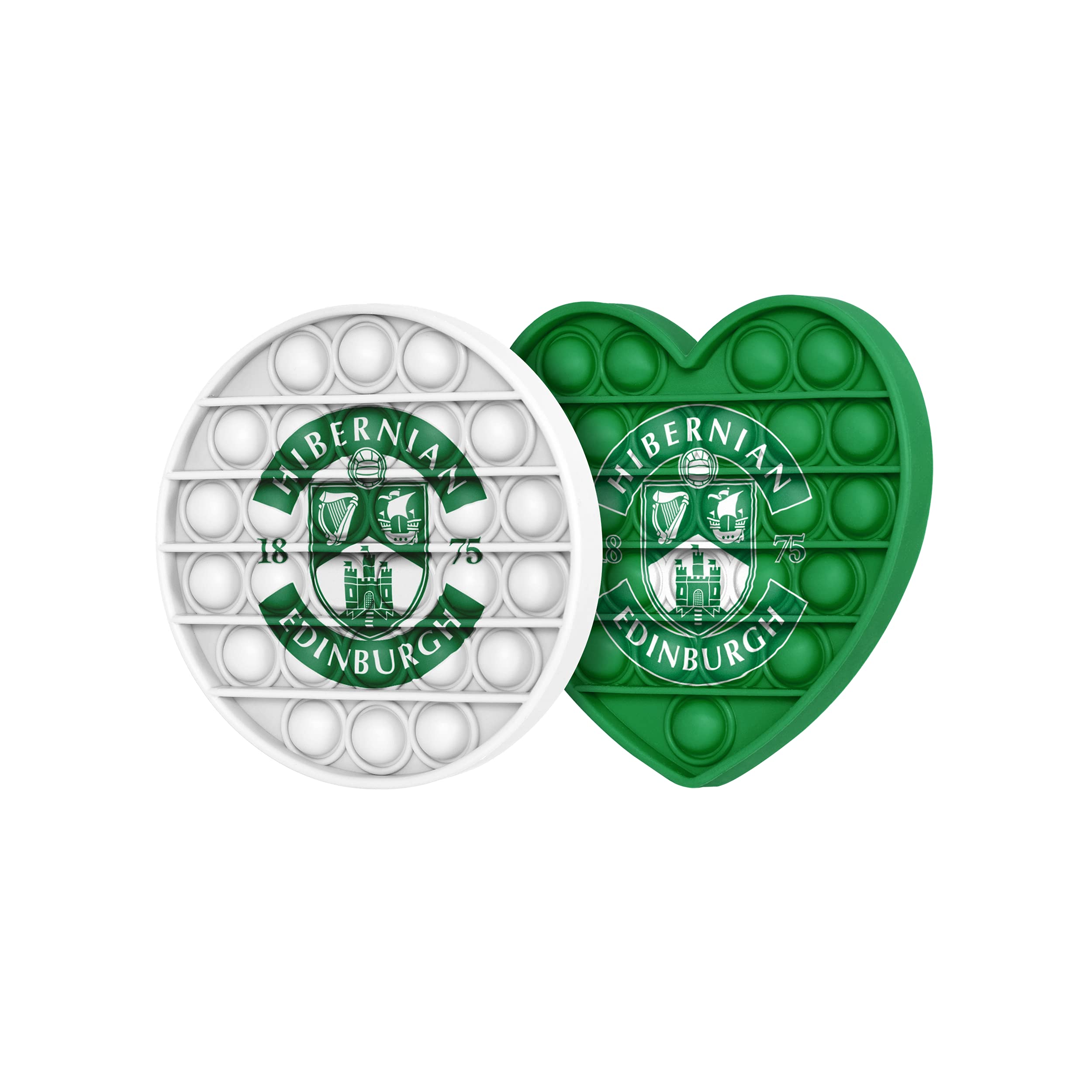 FOCO Hibernian FC Football EPL League One Championship 2 Pack Circle & Heart Push-Itz Fidget