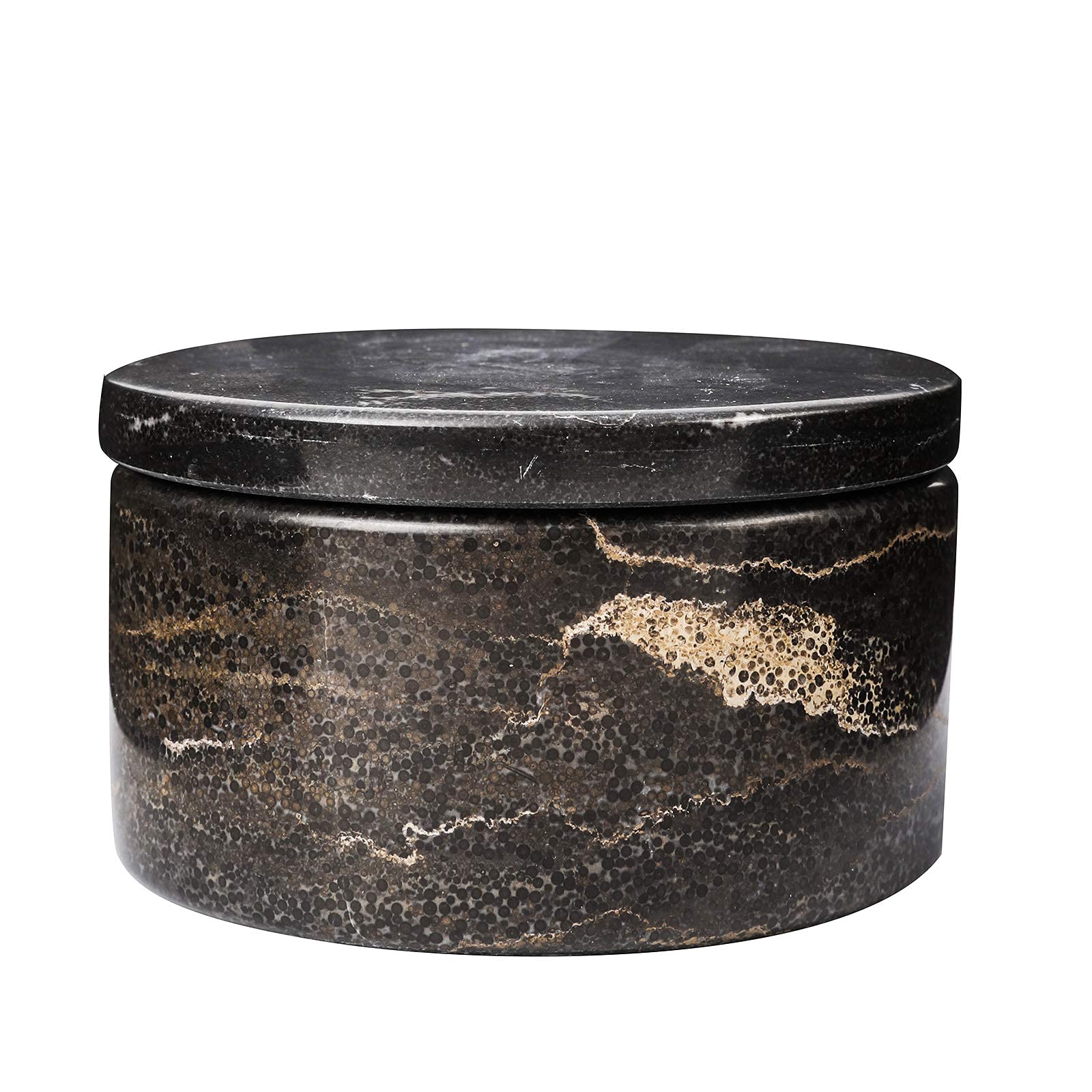 Photo 1 of Marble Salt Box Salt Cellar with Lid 4 FL OZ Salt Holder Storage Container for Counter Salt Holder