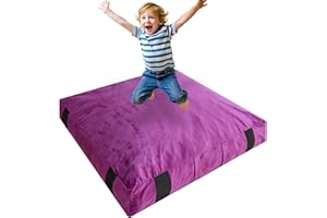 JOYWOO Crash Pad for Kids Sensory Room Equipment, 4 x 4 Ft / 5 x 5 Ft Anti-slip Sensory Crash Mat, Shredded Foam Sensory Crash Pad for Autistic Kids Gift, Soft Washable Cover, Gift for Children and Adults