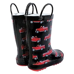 Hudson Baby Kids Rain Boots, Firetrucks, 5 US