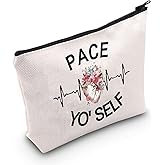 POFULL Cardiology Gift Heart Doctor Gift Pace Yo'self Cosmetic Bag Heart Anatomy Cardiology Gift (Pace Yo'self bag)