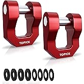 3/4" D Ring Shackle, 68,000 lbs Break Strength with 7/8" Pin, Universal Use with Tow Strap Winch for Off-Road Truck ATV UTV SUV Recovery Towing Trailer (2 Pack, Red)