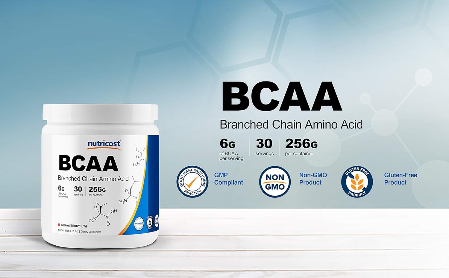 Nutricost BCAA Powder 2:1:1 (Unflavored) 90 Servings - High Quality Branched Chain Amino Acids: Health & Personal Care