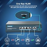 YuanLey 5 Port Gigabit PoE Switch 4 PoE+ 78W Unmanaged Plug Play Metal view 3