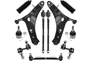 AUQDD 12Pcs Front End Suspension Kit Fit For 2014-2018 Su-baru Forester, 2 Lower Control Arm 2 Ball Joint 2 Sway Bar Link 4 Outer & Inner Tie Rod End (# K622856 K622857 K750084 EV800982 ES3712 K9513)