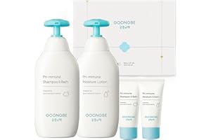 GOONGBE Baby Skin Care Gift Set - Korean Baby Skincare & Bath Time Essentials - Shampoo & Bath, Moisutre Lotion, Cream - Hydrating & Nourishing, 4 Items