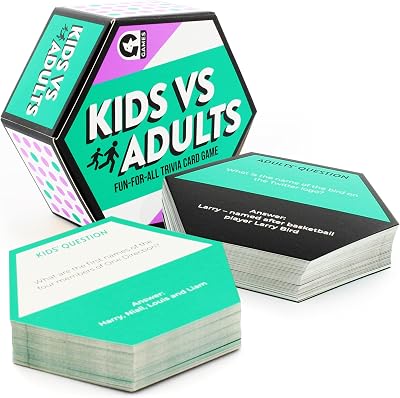 Ginger Fox Kids vs Adults Trivia Card Game - Family Fun for 8+