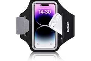 PEDVSTY Phone Holder Running Armband for iPhone 15 14 13 12 Pro Max/Plus, with Zipper Pouch for Earphone Key & Card Slot, Gym Running Workouts Exercise Phone Arm Band for Android Samsung for 6.8" Phones