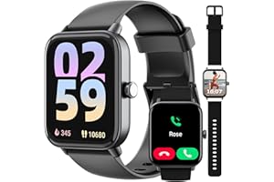 WMK Smart Watch for Women Men with Alexa, Bluetooth Call & Receive Text, 1.8" Smartwatch Heart Rate Sleep Monitor for Android iOS Phone, 5ATM Waterproof Step Calorie Fitness Tracker Watch, 7-Day Battery